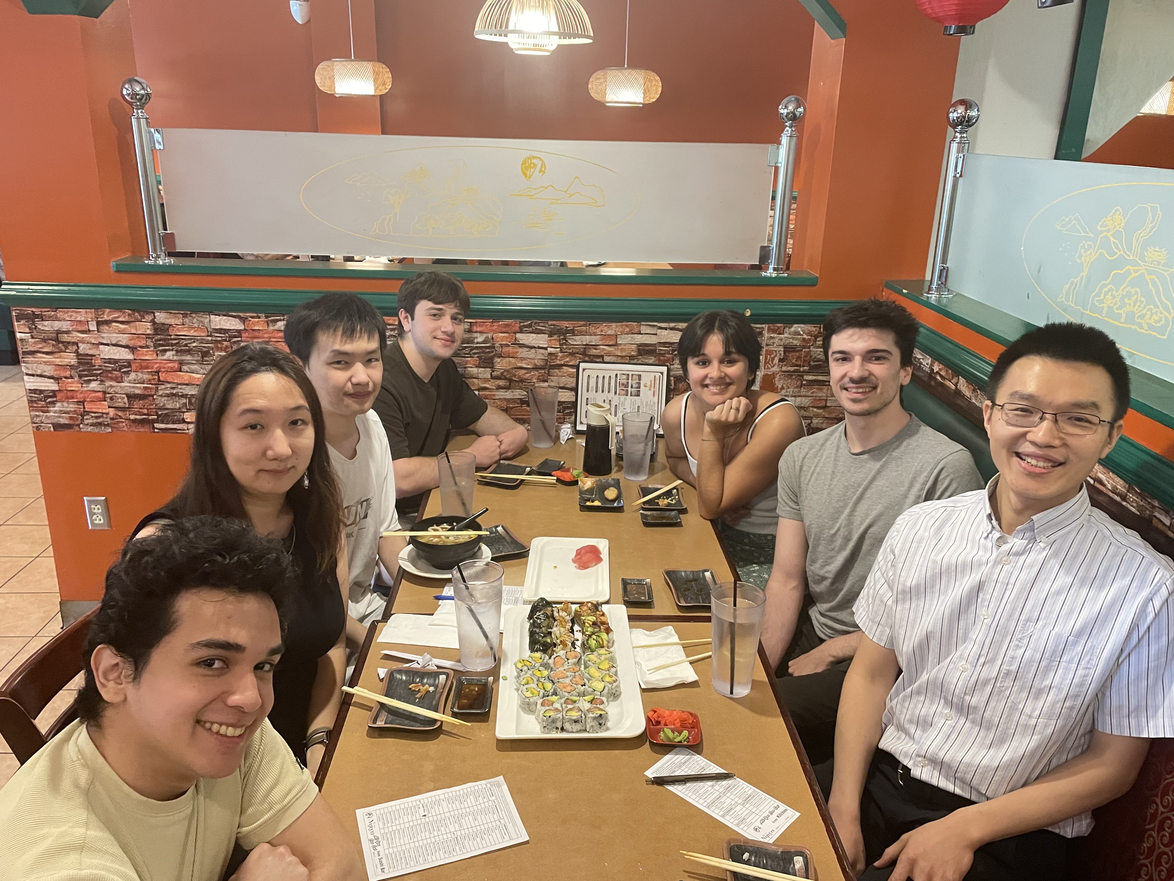 Lab lunch at a sushi restaurant, May 2026